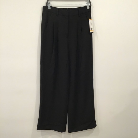 French Connection Pants - French Connection Pleated Trousers Women Med Black NWT High Waist Office Corp